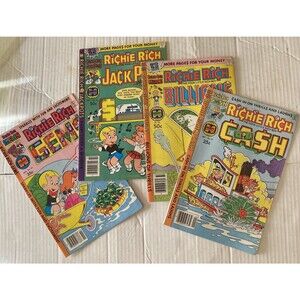Richie Rich Comic Lot of 4 - Jackpots #42 Billions #32 Gems #34 Cash #31 Harvey
